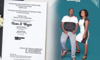 Wezzie Msiska wedding invite pictures