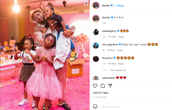 Davido and daughters gang