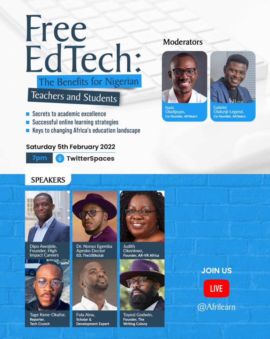 Dipo Awojide, Aproko Doctor and Others to Speak at Afrilearn's Free Edtech Summit