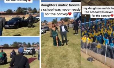 Secondary school student arrives at her graduation ceremony in fleets of exotic cars