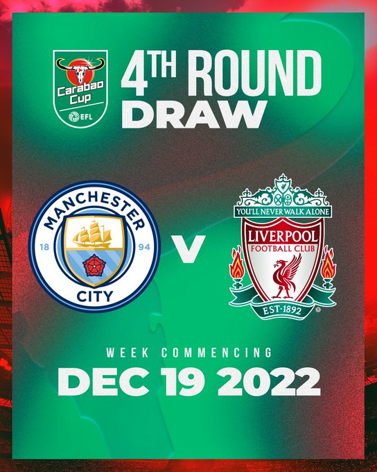 Liverpool Could Face Manchester City 6 Times This Season Following Carabao Cup Draw