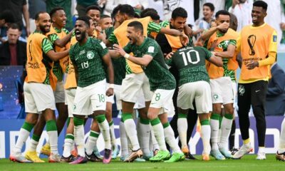 Super Eagles Players Celebrate Argentina Loss to Saudi Arabia