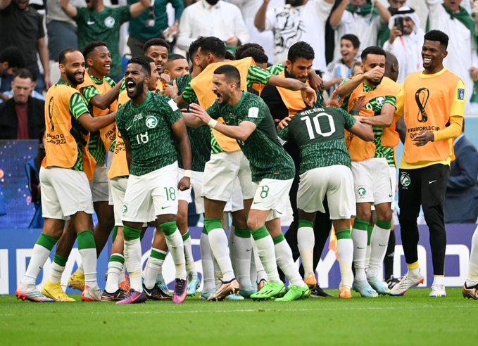 Super Eagles Players Celebrate Argentina Loss to Saudi Arabia