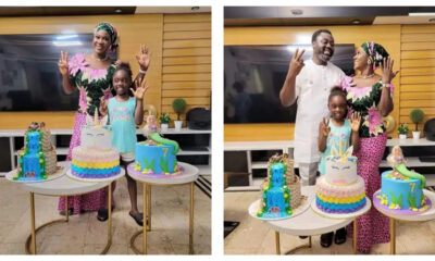Mercy Johnson Celebrate Daughter, Purity With Husband on 7th Birthday