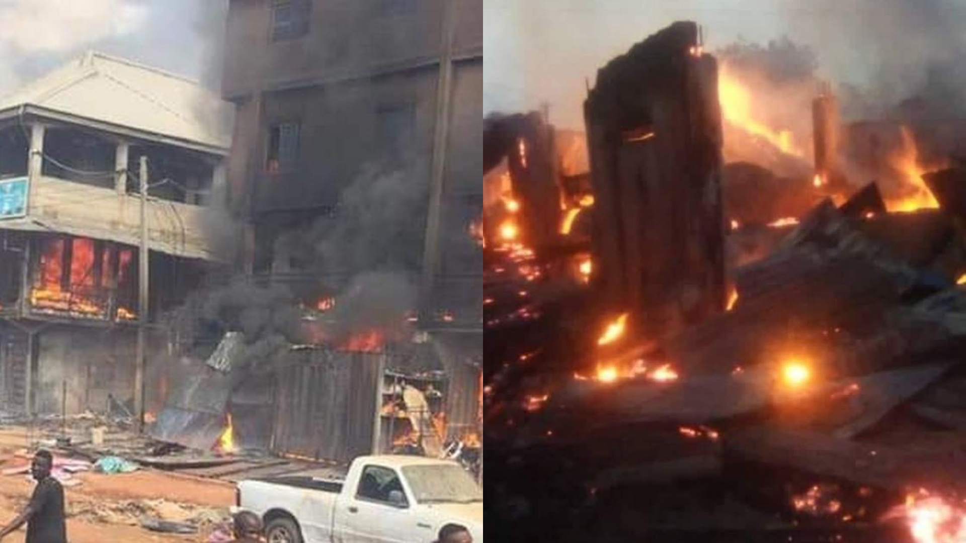 Onisha market devastated by fire