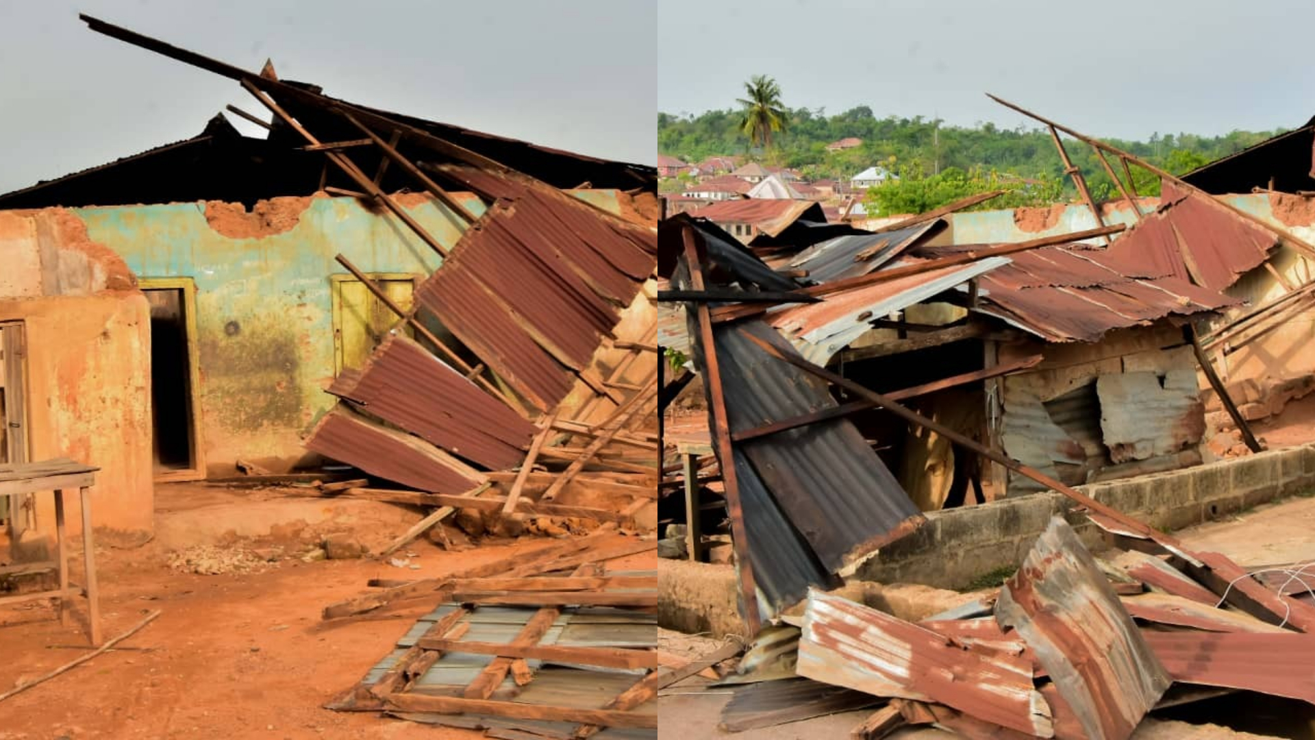Over the weekend, torrential rain and high winds wrecked havoc in Ilara-Mokin, Ifedore Local Government Area, Ondo State, destroying over 100 structures.