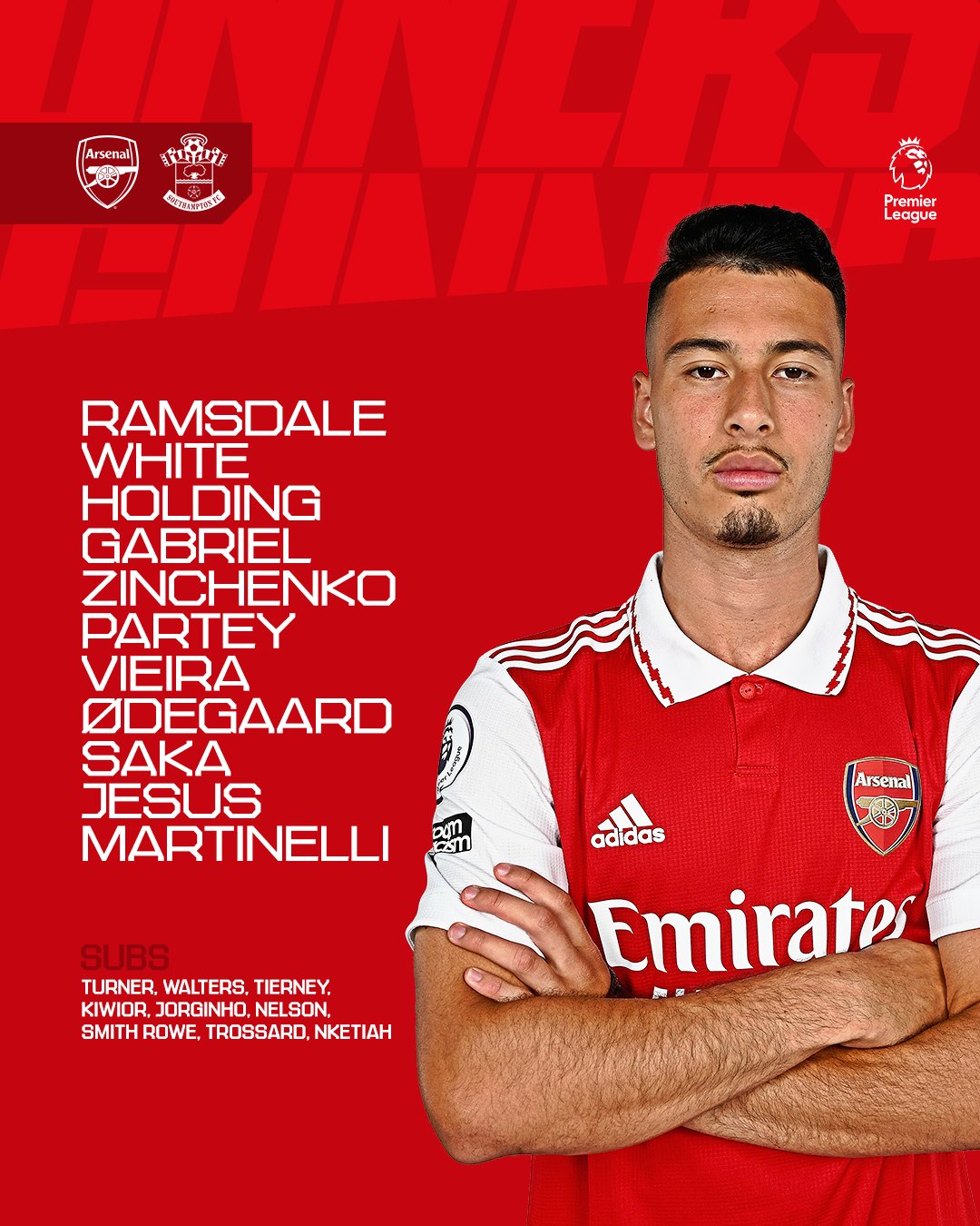 Arsenal vs. Southampton: Confirmed Line Up