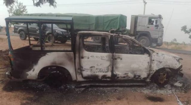 Father and sons arrested for setting fire to FRSC patrol van and injuring officer in Bauchi