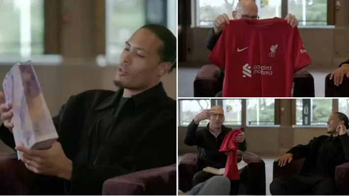 Man United legend reacts to Virgil van Dijk gifting a Liverpool kit