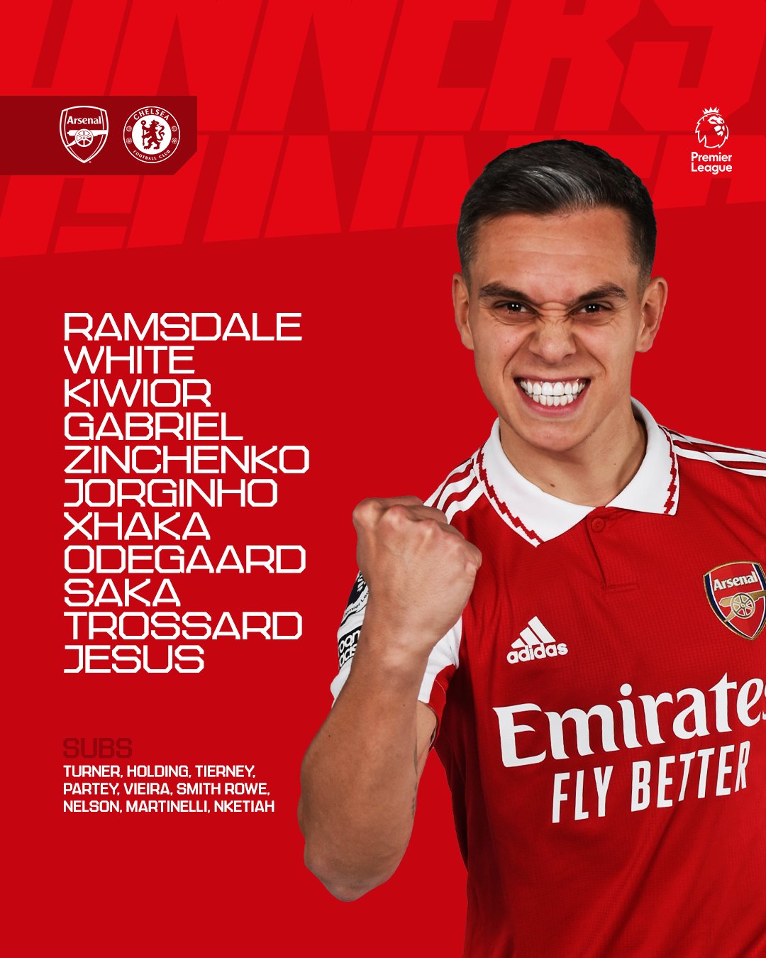 Arsenal vs. Chelsea: Confirmed Lineup