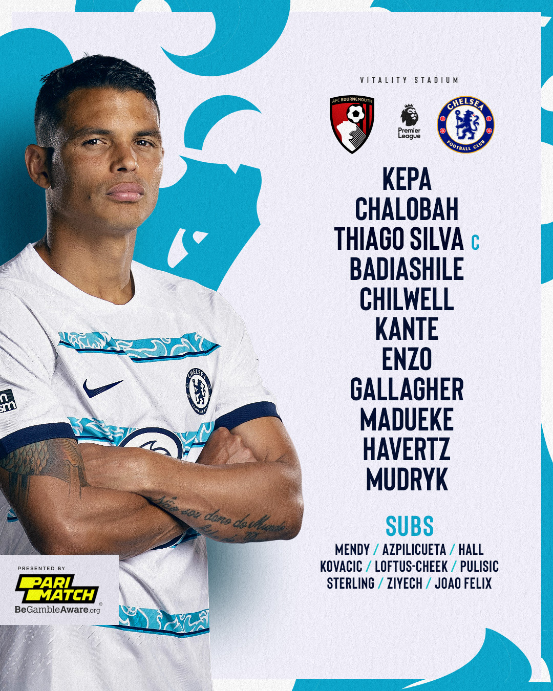 AFC Bournemouth vs. Chelsea: Confirmed Lineup