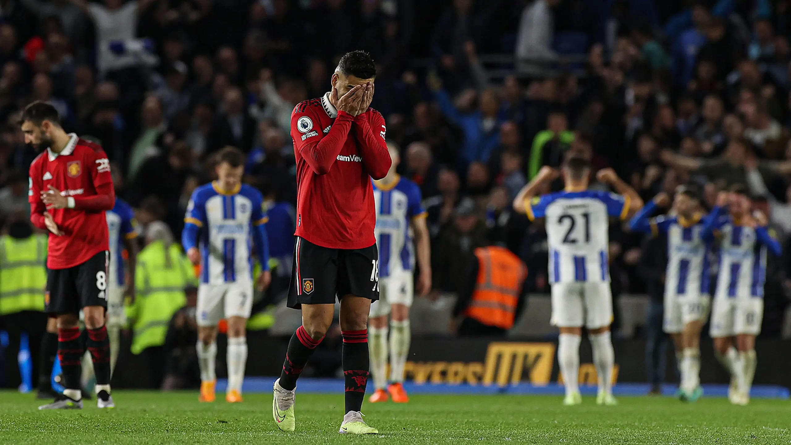 Brighton players attacked for celebrating win on Manchester United