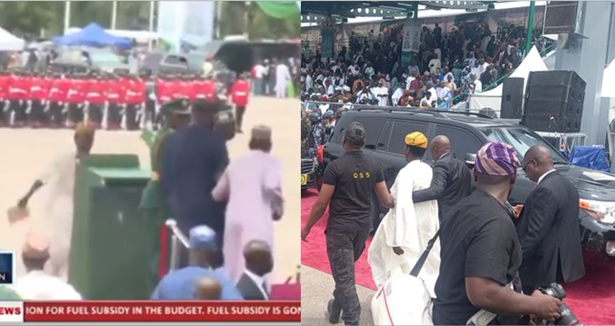 There was a moment of chaos and confusion at the Eagle Square in Abuja on Monday during the inauguration of President Bola Ahmed Tinubu.