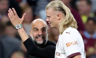 Pep Guardiola pushes Camera off in heated row with Haaland