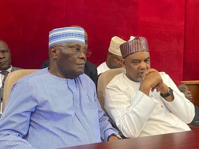 Atiku Abubakar arrives Election Petition Court with PDP Chieftains