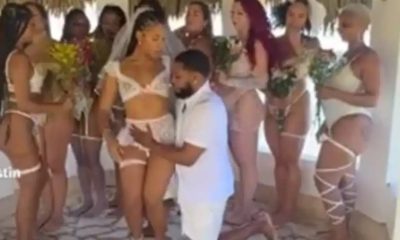 An African American man has sparked controversy online after he decided to settle down and marry ten different women in one day.