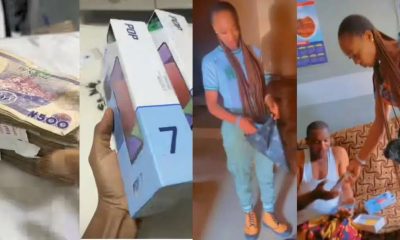 Ex corper buys gets brand new phones for her folks with NYSC money as appreciation gift (Video)