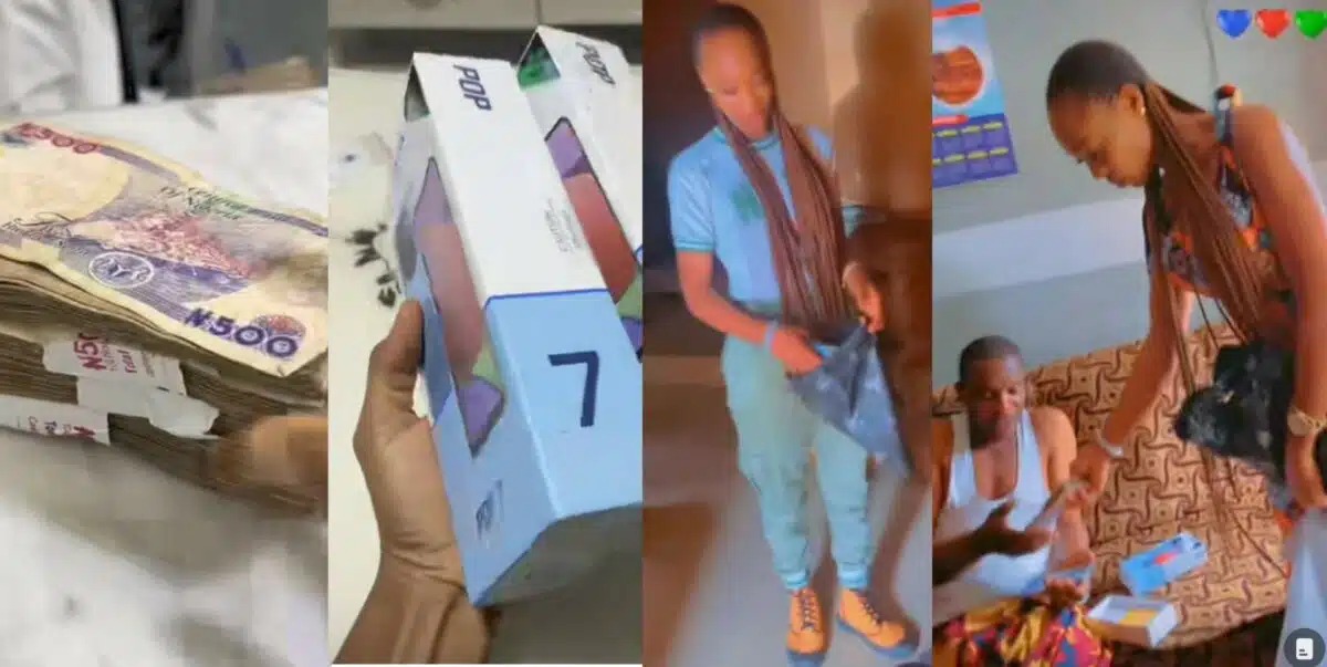 Ex corper buys gets brand new phones for her folks with NYSC money as appreciation gift (Video)
