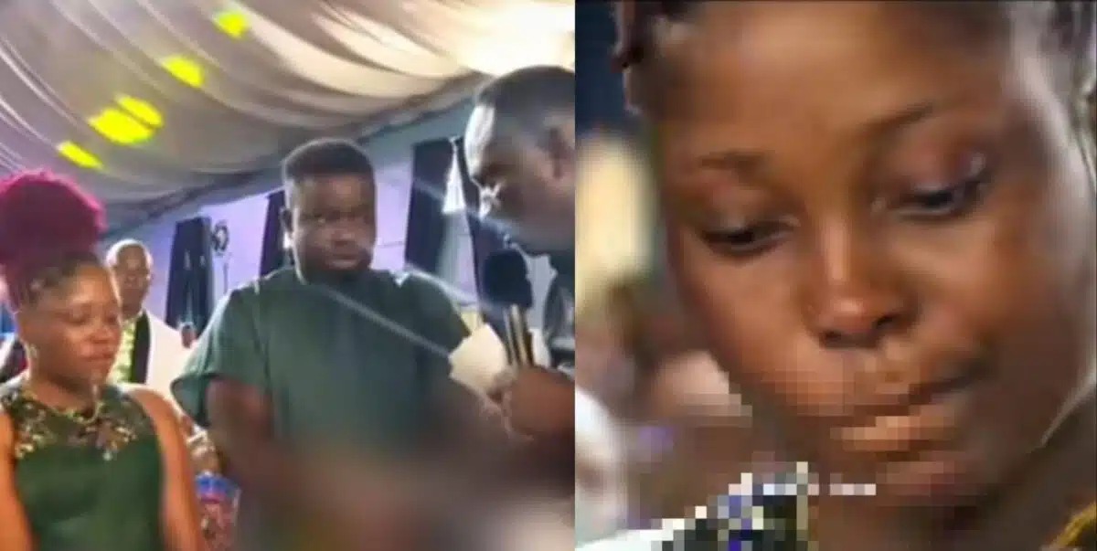 Lady in tears as boyfriend breaks up with her during church service (Video)