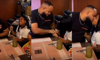 Reactions as lady proposes to her lover after seven years of relationship (video)