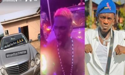 Street singer, Portable’s newest signee, Abuga rejoices as he acquires for himself, a brand new car (Photo)