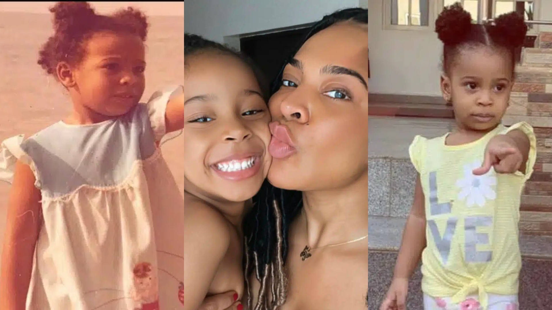 "Couldn't tell the difference between both of you" - reactions as TBoss shares throwback photos of herself and pictures of her daughter