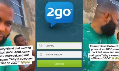 “Why is everyone offline on 2go?” – Man released after spending 15 years in jail asks friend