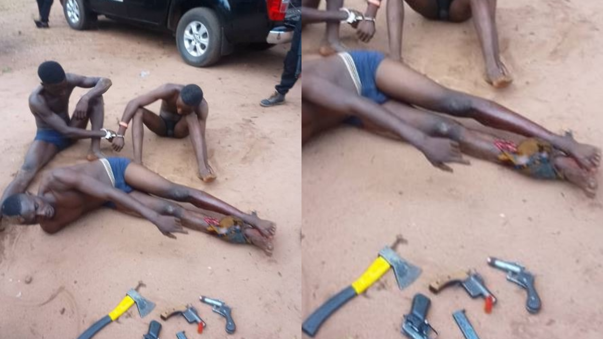 The Benue State Community Volunteer Guards apprehended three alleged armed robbers harassing the Otukpo/Enugu federal route.