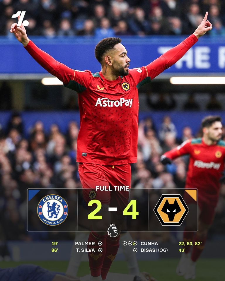 Chelsea mauled by Wolves at Stamford Bridge