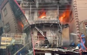 Fire outbreak rocks 3 building in Idumota, Lagos [Video]