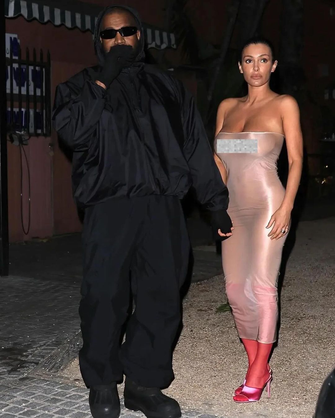 Kanye West steps out with Bianca Censori in Condom styled dress