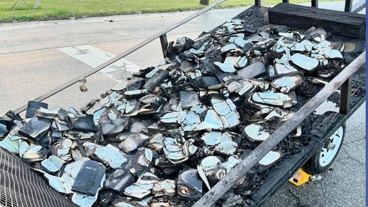 Trailer load of Bibles get burnt on Easter in U. S