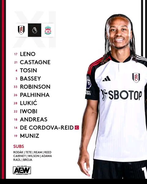 Fulham vs. Liverpool: Confirmed Lineup