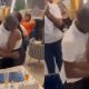 Man was left surprised after his girlfriend proposed to him at a restaurant. 
