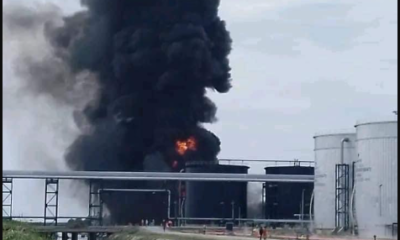 Breaking News: Fire outbreak at Dangote refinery [VIDEOS]