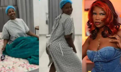 BBL: Video of Ex-BBNaija Star Tacha on a hospital bed wearing scrubs goes viral