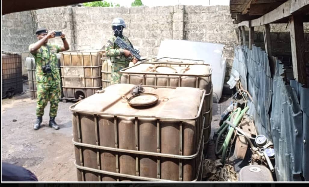 Nigerian Navy operations uncovers illegal oil bunkering facility