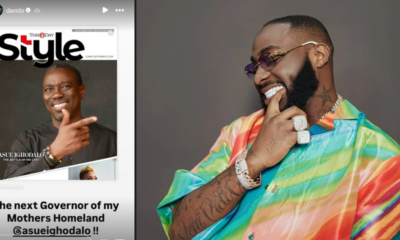 Edo Governorship Election: Davido endorses Asue Ighodalo