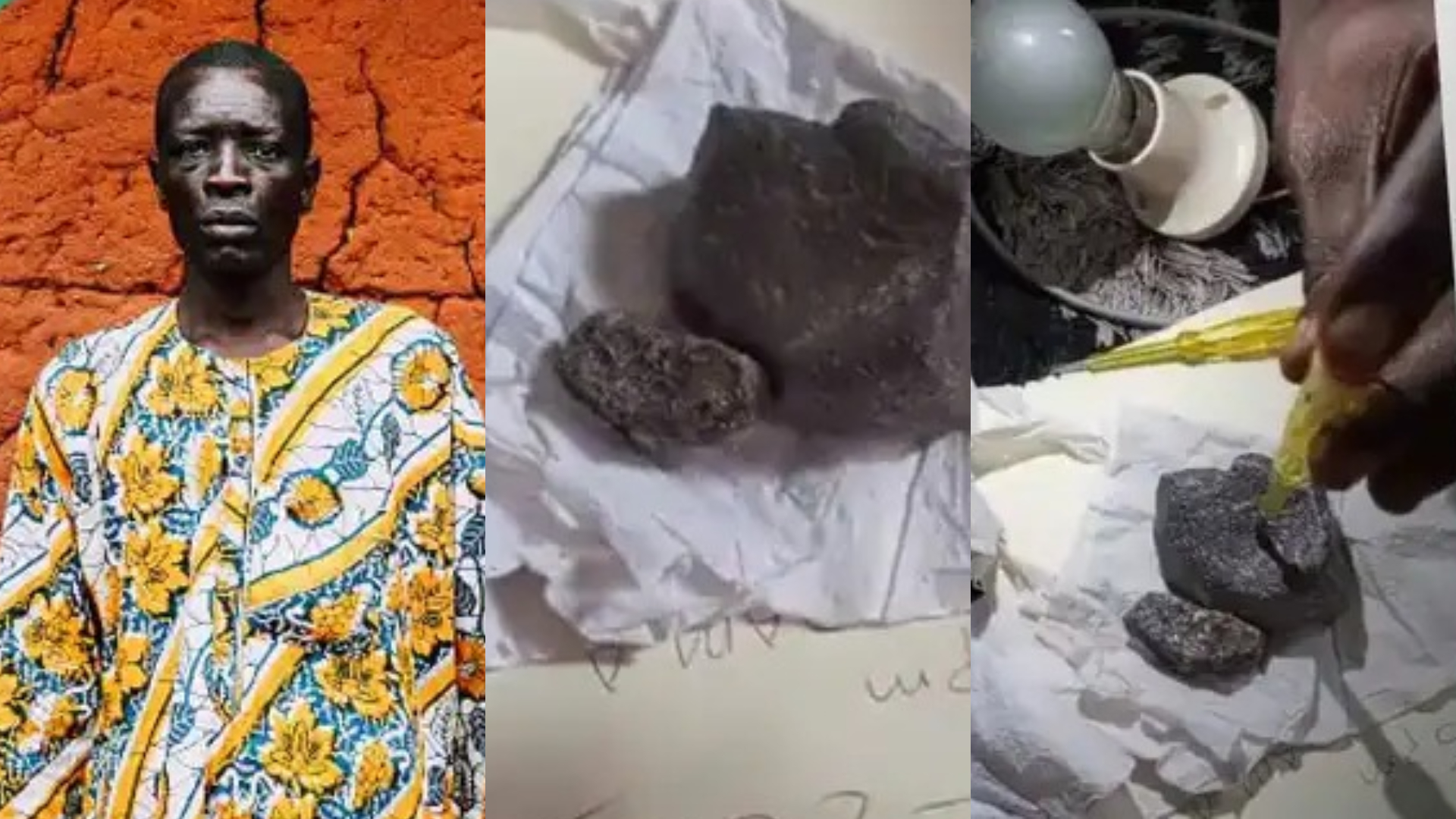 "Stone lights up a tester" - Reactions as man shares 'rare' stones he found in Jos [Video]