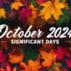 National holidays celebrated in October