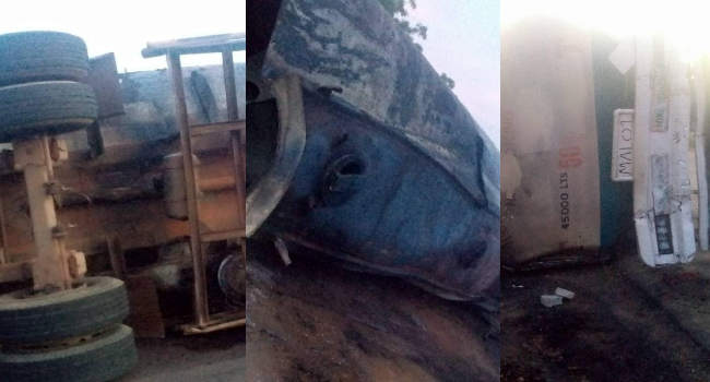 Watch moment fire burnt residents trying to scoop fuel from a fallen tanker in Jigawa