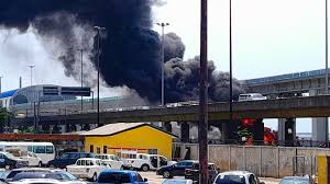 Fire Engulfs Lagos Blue Line Rail (VIDEO)