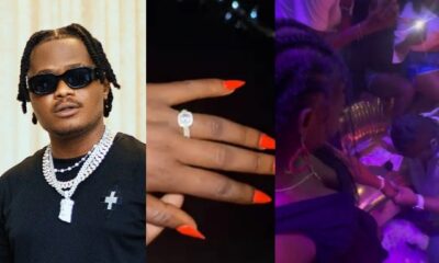 Oluwadolarz proposes to girlfriend Ife Luv inside club